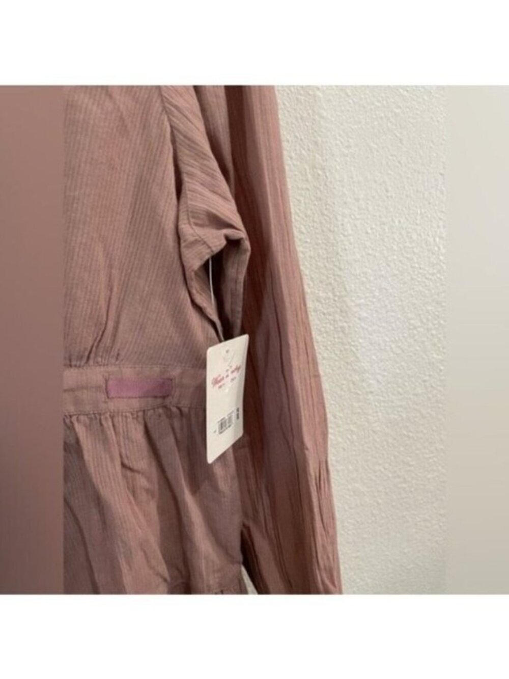 New Lucky Brand Embroidered Top Boho Gauzy Feminine Dainty Blush - Picture 5 of 11